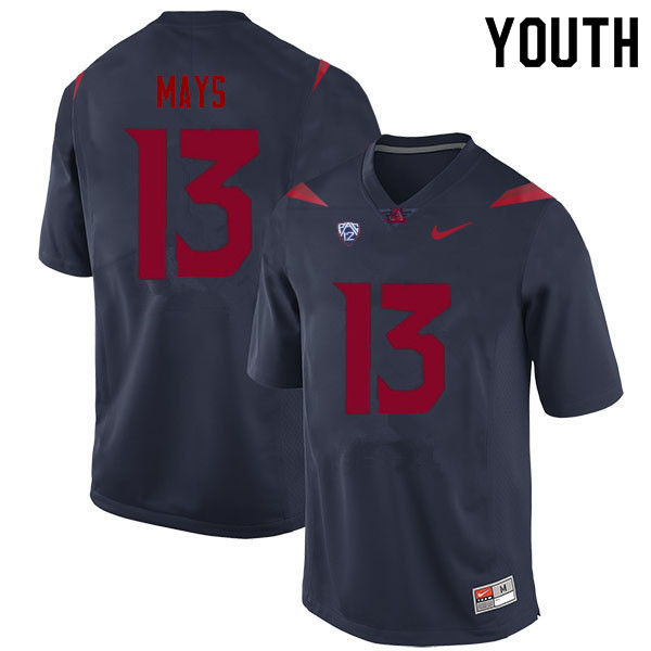 Youth #13 Isaiah Mays Arizona Wildcats College Football Jerseys Sale-Navy - Click Image to Close